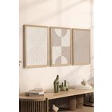 Artavessa 3 Parça Ahşap Çerçeve Görünümlü Mukavva Poster Tablo Seti Set 22, 33 x 48