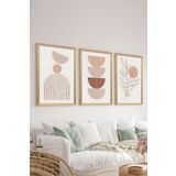 Artavessa 3 Parça Ahşap Çerçeve Görünümlü Mukavva Poster Tablo Seti Set 44, 20 x 30