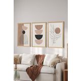 Artavessa 3 Parça Ahşap Çerçeve Görünümlü Mukavva Poster Tablo Seti Set 49, 15 x 20