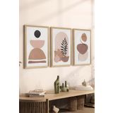 Artavessa 3 Parça Ahşap Çerçeve Görünümlü Mukavva Poster Tablo Seti Set 50, 15 x 20