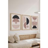Artavessa 3 Parça Ahşap Çerçeve Görünümlü Mukavva Poster Tablo Seti Set 71, 15 x 20