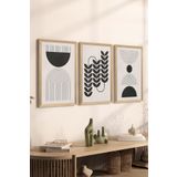 Artavessa 3 Parça Ahşap Çerçeve Görünümlü Mukavva Poster Tablo Seti Set 74, 15 x 20