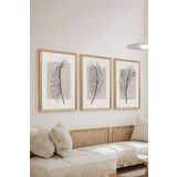 Artavessa 3 Parça Ahşap Çerçeve Görünümlü Mukavva Poster Tablo Seti Set 75, 15 x 20