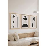 Artavessa 3 Parça Ahşap Çerçeve Görünümlü Mukavva Poster Tablo Seti Set 83, 15 x 20