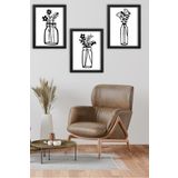 Artavessa 3 Parça Çerçeve Görünümlü Mdf Tablo Seti ART3PMLCRV2, 15 x 20