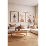 Artavessa 3 Parça Gerçek Ham Ahşap Çerçeveli Tablo Seti - Model 4, 33 x 48