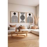 Artavessa 3 Parça Ham Renk Gerçek Ahşap Çerçeveli Tablo Seti - Model 13, 33 x 48