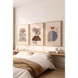 Artavessa 3 Parça Ham Renk Gerçek Ahşap Çerçeveli Tablo Seti - Model 14, 33 x 48