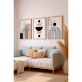 Artavessa 3 Parça Ham Renk Gerçek Ahşap Çerçeveli Tablo Seti - Model 15, 33 x 48