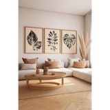 Artavessa 3 Parça Ham Renk Gerçek Ahşap Çerçeveli Tablo Seti - Model 22, 20 x 30