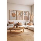 Artavessa 3 Parça Ham Renk Gerçek Ahşap Çerçeveli Tablo Seti - Model 4, 33 x 48