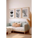 Artavessa 3 Parça Ham Renk Gerçek Ahşap Çerçeveli Tablo Seti - Model 6, 50 x 70