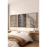 Artavessa 3 Parça Ham Renk Gerçek Ahşap Çerçeveli Tablo Seti - Model 8, 33 x 48