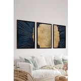 Artavessa 3 Parça Siyah Çerçeve Görünümlü MDF Poster Tablo Seti Set 16, 15 x 20