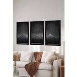 Artavessa 3 Parça Siyah Çerçeve Görünümlü MDF Poster Tablo Seti Set 17, 33 x 48