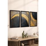 Artavessa 3 Parça Siyah Çerçeve Görünümlü MDF Poster Tablo Seti Set 2, 15 x 20