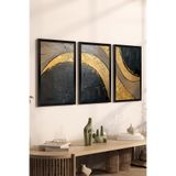 Artavessa 3 Parça Siyah Çerçeve Görünümlü MDF Poster Tablo Seti Set 2, 33 x 48