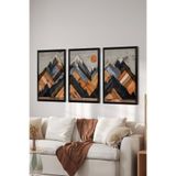 Artavessa 3 Parça Siyah Çerçeve Görünümlü MDF Poster Tablo Seti Set 21, 15 x 20