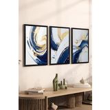 Artavessa 3 Parça Siyah Çerçeve Görünümlü MDF Poster Tablo Seti Set 22, 15 x 20