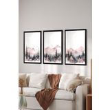 Artavessa 3 Parça Siyah Çerçeve Görünümlü MDF Poster Tablo Seti Set 25, 15 x 20