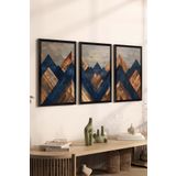 Artavessa 3 Parça Siyah Çerçeve Görünümlü MDF Poster Tablo Seti Set 26, 15 x 20
