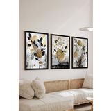 Artavessa 3 Parça Siyah Çerçeve Görünümlü MDF Poster Tablo Seti Set 27, 20 x 30