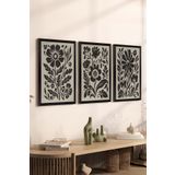 Artavessa 3 Parça Siyah Çerçeve Görünümlü MDF Poster Tablo Seti Set 30, 20 x 30