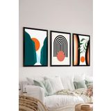 Artavessa 3 Parça Siyah Çerçeve Görünümlü MDF Poster Tablo Seti Set 32, 33 x 48
