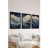 Artavessa 3 Parça Siyah Çerçeve Görünümlü MDF Poster Tablo Seti Set 4, 15 x 20