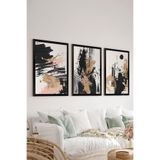 Artavessa 3 Parça Siyah Çerçeve Görünümlü MDF Poster Tablo Seti Set 40, 15 x 20