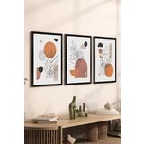 Artavessa 3 Parça Siyah Çerçeve Görünümlü Mdf Tablo Seti Set 11, 15 x 20