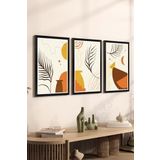 Artavessa 3 Parça Siyah Çerçeve Görünümlü Mdf Tablo Seti Set 13, 20 x 30