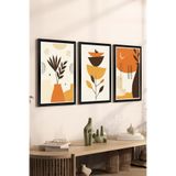 Artavessa 3 Parça Siyah Çerçeve Görünümlü Mdf Tablo Seti Set 15, 15 x 20