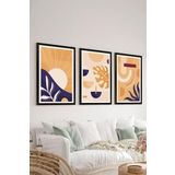 Artavessa 3 Parça Siyah Çerçeve Görünümlü Mdf Tablo Seti Set 18, 15 x 20