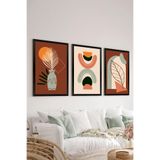 Artavessa 3 Parça Siyah Çerçeve Görünümlü Mdf Tablo Seti Set 22, 15 x 20