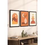 Artavessa 3 Parça Siyah Çerçeve Görünümlü Mdf Tablo Seti Set 25, 15 x 20