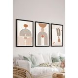 Artavessa 3 Parça Siyah Çerçeve Görünümlü Mdf Tablo Seti Set 26, 20 x 30