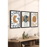 Artavessa 3 Parça Siyah Çerçeve Görünümlü Mdf Tablo Seti Set 27, 15 x 20
