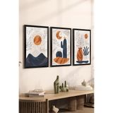 Artavessa 3 Parça Siyah Çerçeve Görünümlü Mdf Tablo Seti Set 7, 20 x 30
