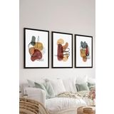 Artavessa 3 Parça Siyah Çerçeve Görünümlü Mdf Tablo Seti Set 8, 15 x 20