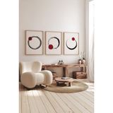 Artavessa 3 Parça Soyut Tema Gerçek Ahşap Çerçeveli Tablo Seti 33 x 48 cm Karışık Renk