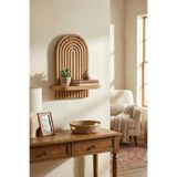 Artavessa Dekoratif Modern Kemer MDF Duvar Rafı - Çam Ahşap Görünümlü Bohem D Raf 35x26 cm