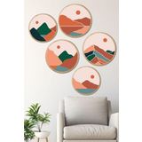 Artavessa Dekoratif Oval 5 Parça Çerçeve Görünümlü Mdf Tablo Seti - ARTOVLCLLCT4