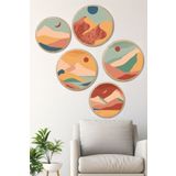 Artavessa Dekoratif Oval 5 Parça Çerçeve Görünümlü Mdf Tablo Seti ARTOVLCLLCT8