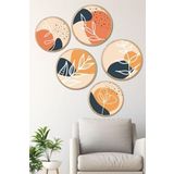 Artavessa Dekoratif Oval 5 Parça Çerçeve Görünümlü Mdf Tablo Seti ARTOVLCLLCT9