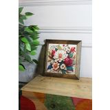 Artavessa Masif Ahşap Çerçeveli Taş Tablo Pano 16 X 16 Cm - Bahar Ve Çiçek 3