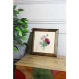 Artavessa Masif Ahşap Çerçeveli Taş Tablo Pano 16 X 16 Cm - Bahar Ve Çiçek 5