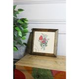 Artavessa Masif Ahşap Çerçeveli Taş Tablo Pano 16 X 16 Cm - Bahar Ve Çiçek 6