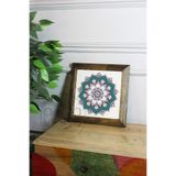 Artavessa Masif Ahşap Çerçeveli Taş Tablo Pano 16 x 16 cm - Mandala 4, 26 x 26