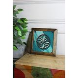 Artavessa Masif Ahşap Çerçeveli Taş Tablo Pano 16 x 16 cm - Yaşam Çiçeği 1, 16 x 16